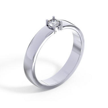 Помолвочное кольцо изысканное с одним бриллиантом (код 0619)