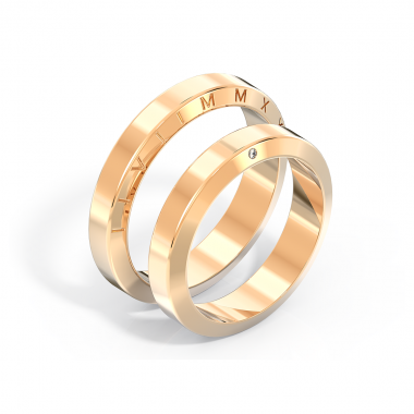 Обручальные кольца парные с римской гравировкой (код 0724)