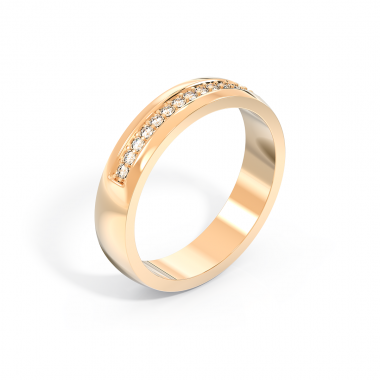 Обручальное кольцо женское с бриллиантами из золота (код 1102-2)