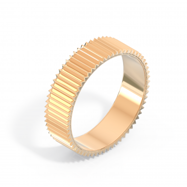 Обручальное кольцо мужское ребристое широкое (код 24005)