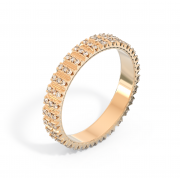 Обручальное кольцо женское ребристое с бриллиантами (код 24008)
