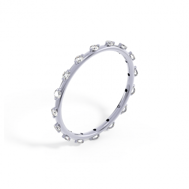 Обручальное кольцо женское узкое с бриллиантами (код 24017)