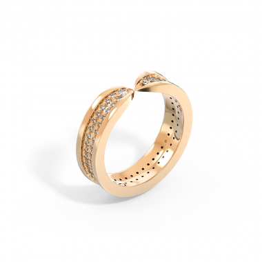 Обручальное кольцо женское обнимающее с бриллиантами (код 24025)