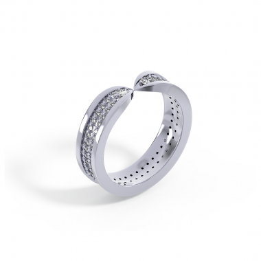 Обручальное кольцо женское обнимающее с бриллиантами (код 24025)