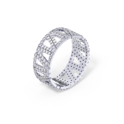 Обручальное кольцо женское с треугольным узором и бриллиантами (код 24061)