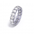 Обручальное кольцо женское с бриллиантовой дорожкой огранки ашер (код 24062)