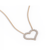 Колье сердце с бриллиантами из белого золота (код 79001)